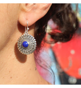 boucles d'oreilles pendantes lapis lazuli