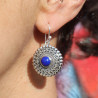 boucles d'oreilles argent pierre bleue