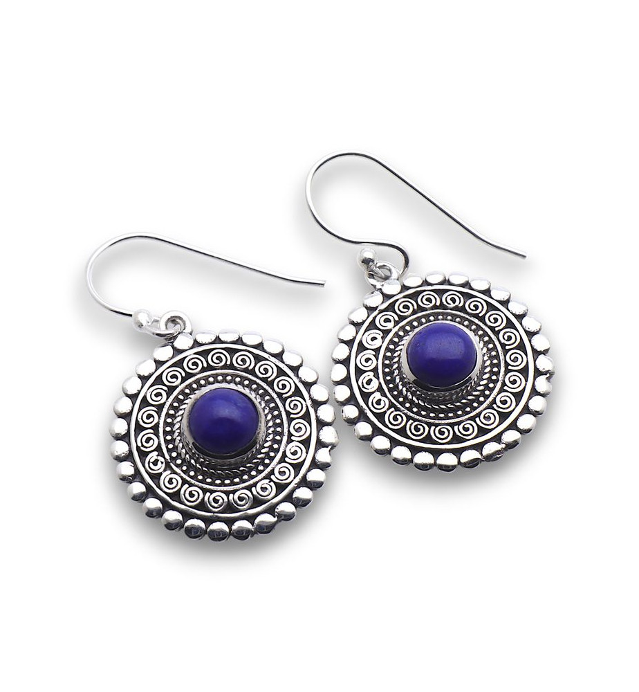 boucles d'oreilles lapis lazuli argent 925