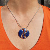pendentif argent pierre bleue