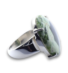 bague argent avec pierre calcédoine