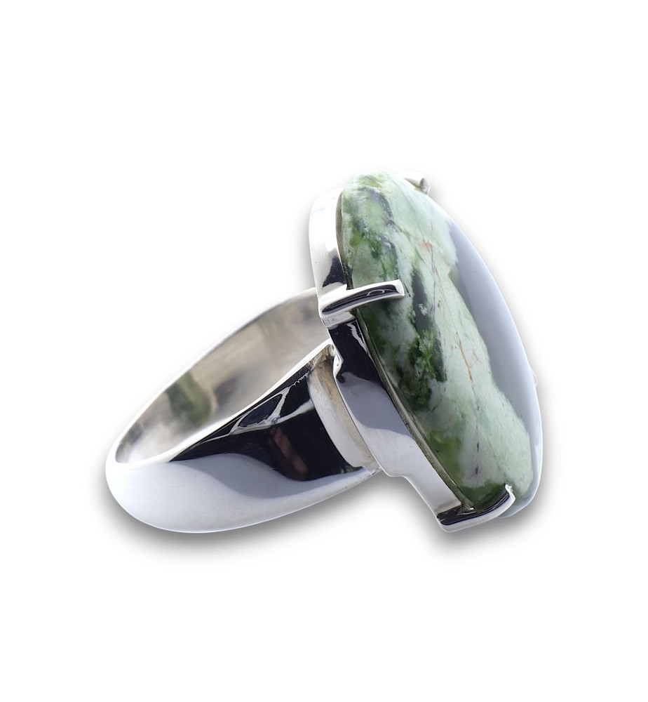 bague argent avec pierre calcédoine