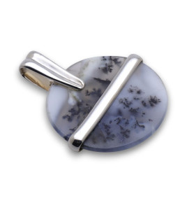 pendentif argent 925 et agate dendritique