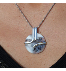 pendentif argent agate dentritique