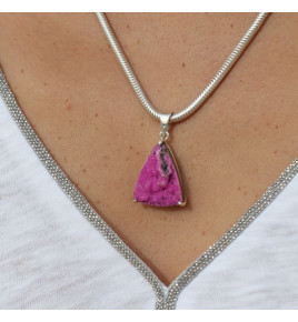 pendentif argent et cobaltocalcite