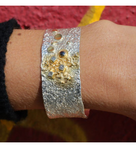 bracelet argent diamant noir