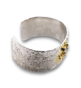 manchette argent et diamant