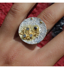 bague argent diamant