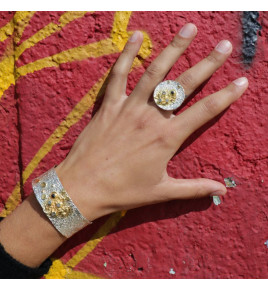 bague de createur argent diamant