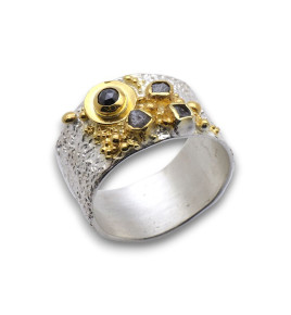 bague argent diamant