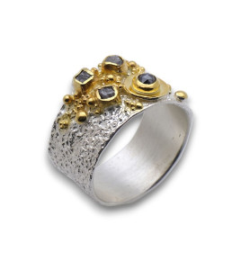 bague de createur argent diamant