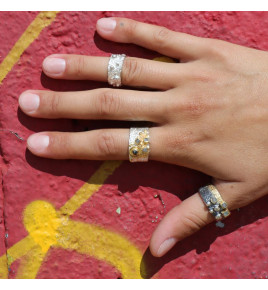 bague argent diamant