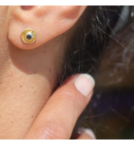 boucles d'oreilles argent diamant noir