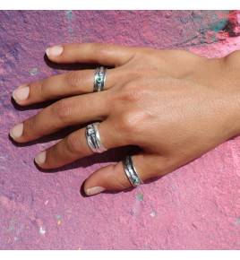 bague argent émeraude femme