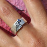 bague saphir bleu femme