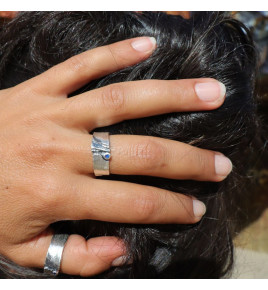 saphir bleu bague femme