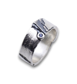 bague argent saphir