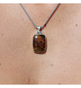 pendentif argent avec pietersite