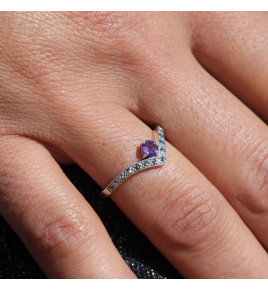 améthyste bague argent