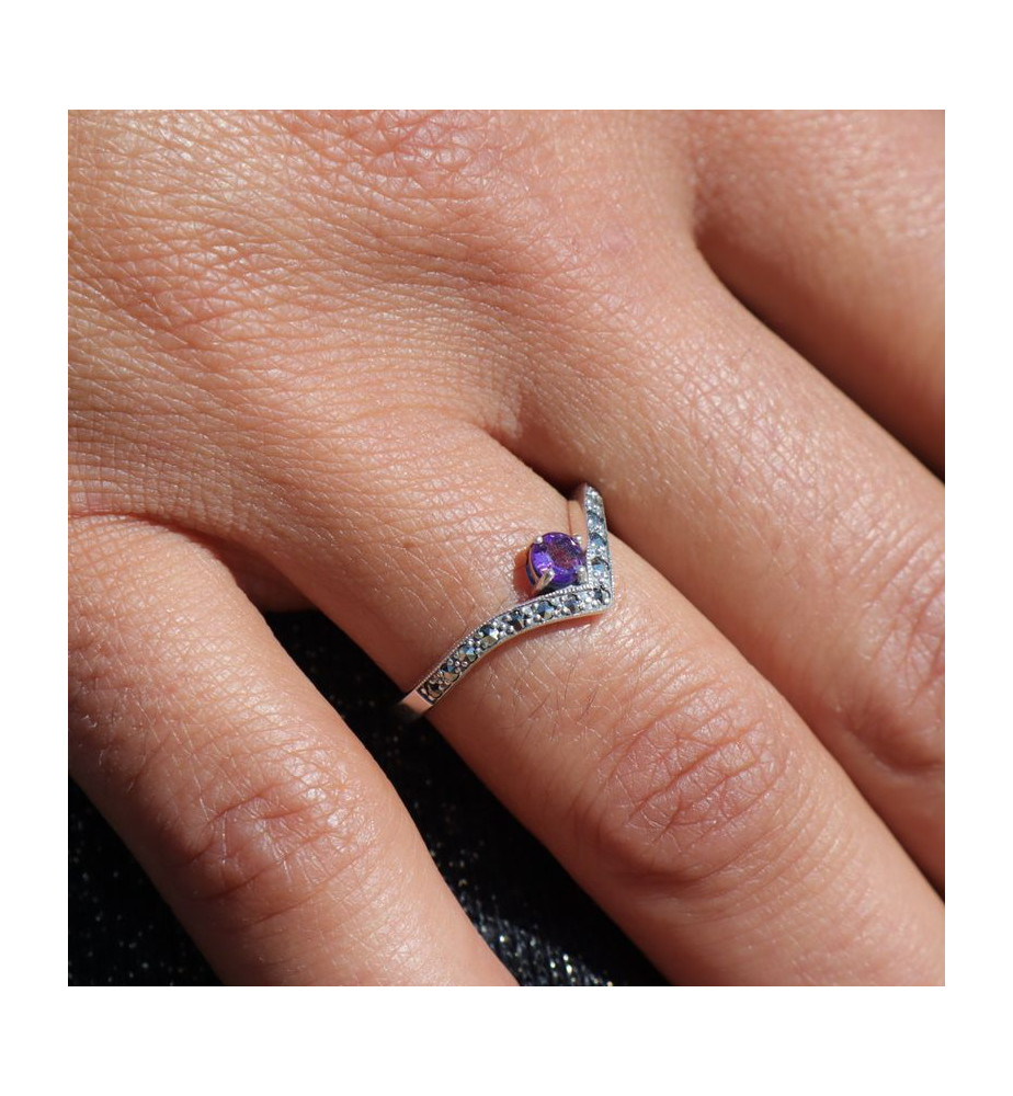 améthyste bague argent