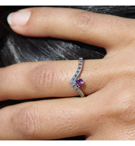 améthyste bague argent