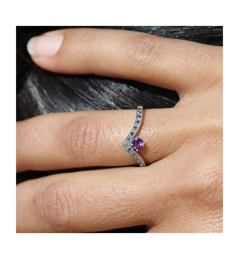 améthyste bague argent