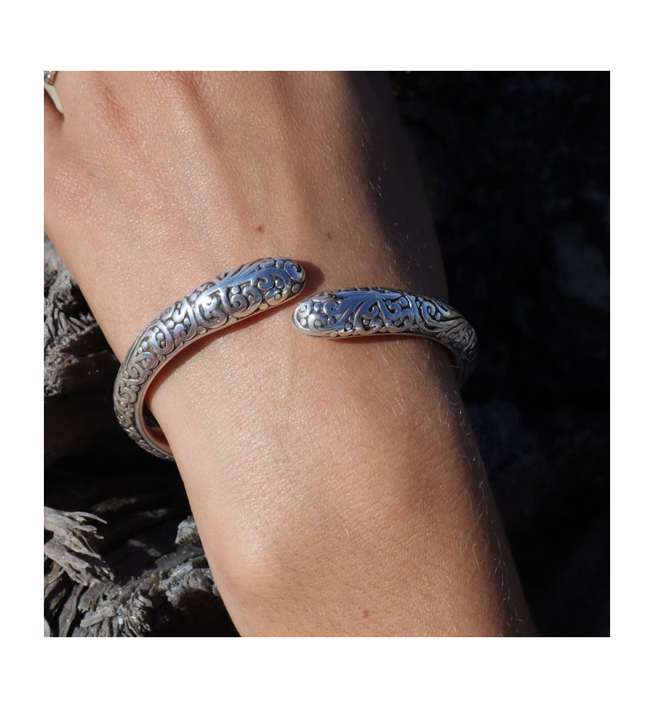 bracelet jonc argent creux femme