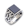 bague argent onyx homme
