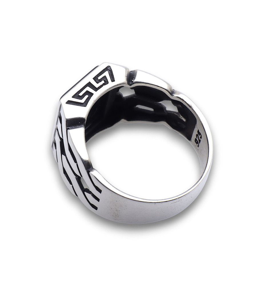 bague argent homme avec onyx
