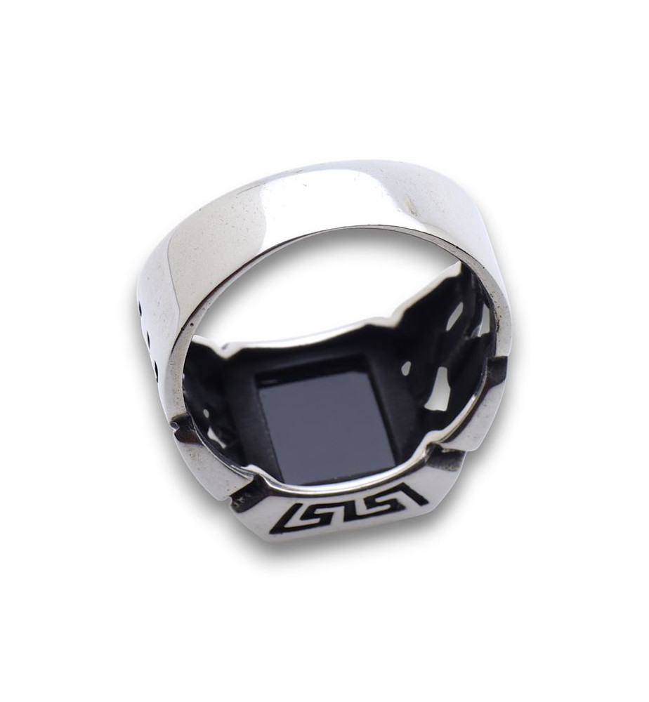 bague homme argent onyx noir
