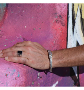 onyx bague noir homme