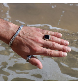 bague onyx noir homme