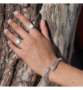 bague argent avec larimar