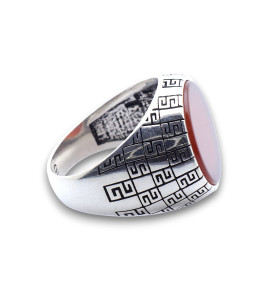 cornaline bague homme