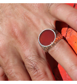 bague homme cornaline