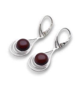 boucles d'oreilles ambre et argent