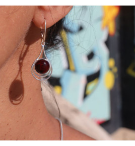 boucles d'oreilles ambre et argent