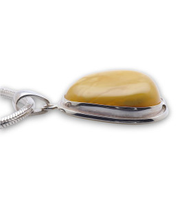 pendentif argent ambre