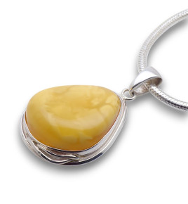 pendentif ambre argent