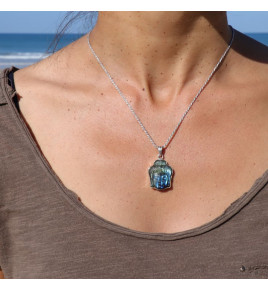 pendentif bouddha labradorite argent