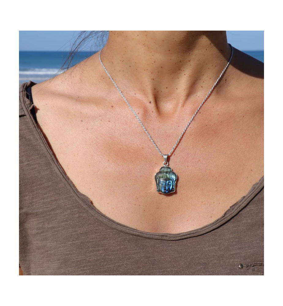 pendentif bouddha labradorite argent