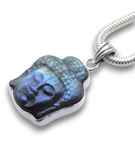 pendentif bouddha argent et labradorite