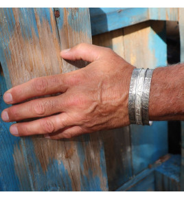 bracelet manchette homme argent