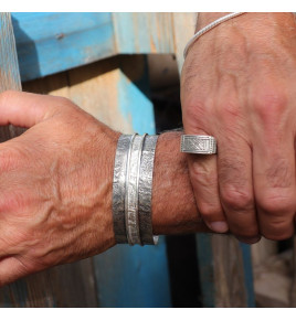 bracelet manchette argent