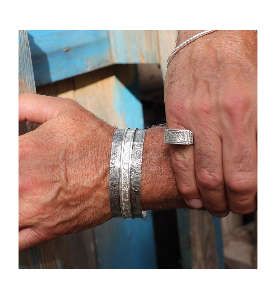 bracelet manchette argent