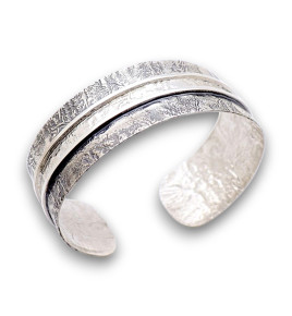 Bracelet manchette en argent massif pour homme