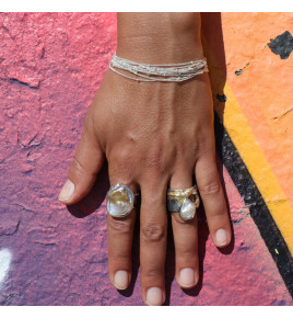 bracelet multi rangs argent femme