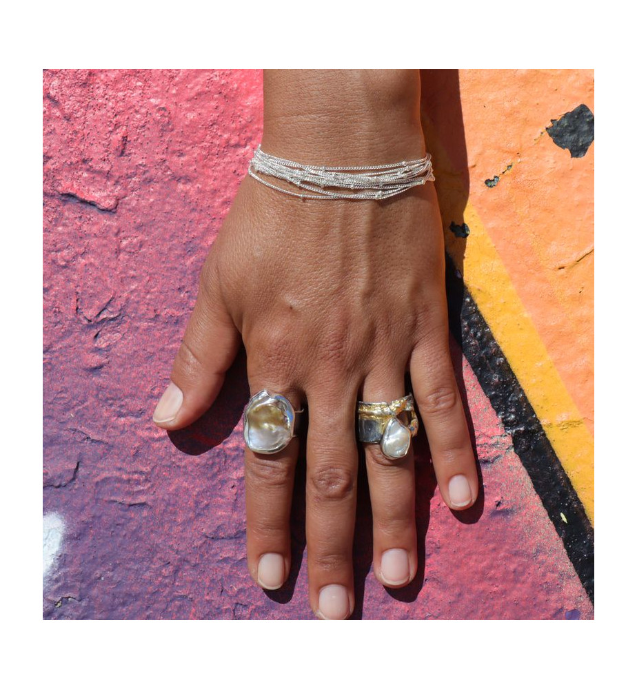 bracelet multi rangs argent femme