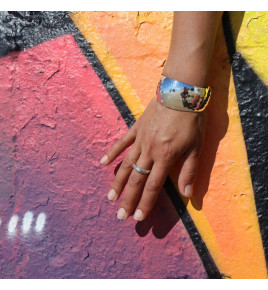 manchette argent brillante pour femme