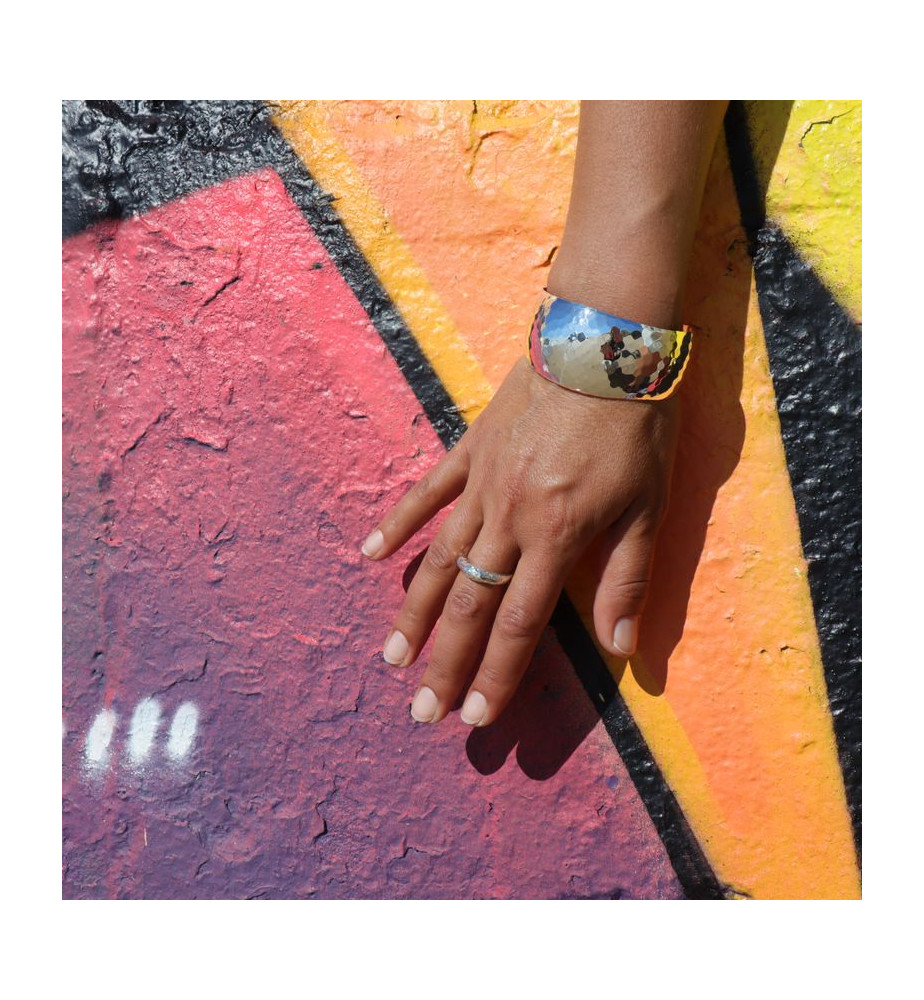 manchette argent brillante pour femme